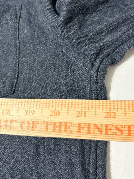 Men’s Buck Mason Dark Charcoal Brushed Cotton Button-Down Long Sleeve Shirt L - Picture 6 of 13